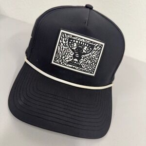 Black Looper Rope Trucker Hat Men's Graphic Patch Snapback Casual